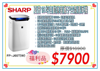 SHARP 夏普 15坪自動除菌離子空氣清淨機